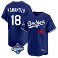 tocy LA.Dodgers #18 Yoshinobu Yamamoto Player Royal World Series Meet Limited Home Stitched Jerseys