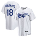 tocy LA.Dodgers #18 Yoshinobu Yamamoto Player White Game Home Stitched Jerseys