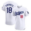 tocy LA.Dodgers #18 Yoshinobu Yamamoto Player White Limited Elite Home Stitched Jerseys