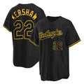 tocy LA.Dodgers #22 Clayton Kershaw Player Black Snake Skin City Game Home Stitched Jerseys