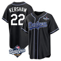 tocy LA.Dodgers #22 Clayton Kershaw Player Black World Series Carbon Limited Home Stitched Jerseys