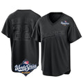 tocy LA.Dodgers #22 Clayton Kershaw Player Black World Series Pitch Fashion T-shirt Stitched Jerseys