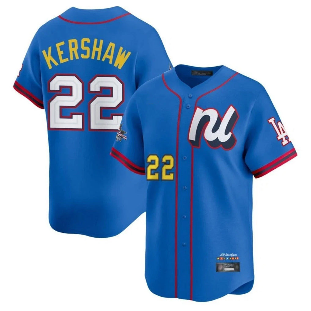 tocy LA.Dodgers #22 Clayton Kershaw Player Blue All-Star Limited Home Stitched Jerseys