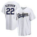 tocy LA.Dodgers #22 Clayton Kershaw Player Gold White 2026 Collection Stadium Game Stitched Jerseys