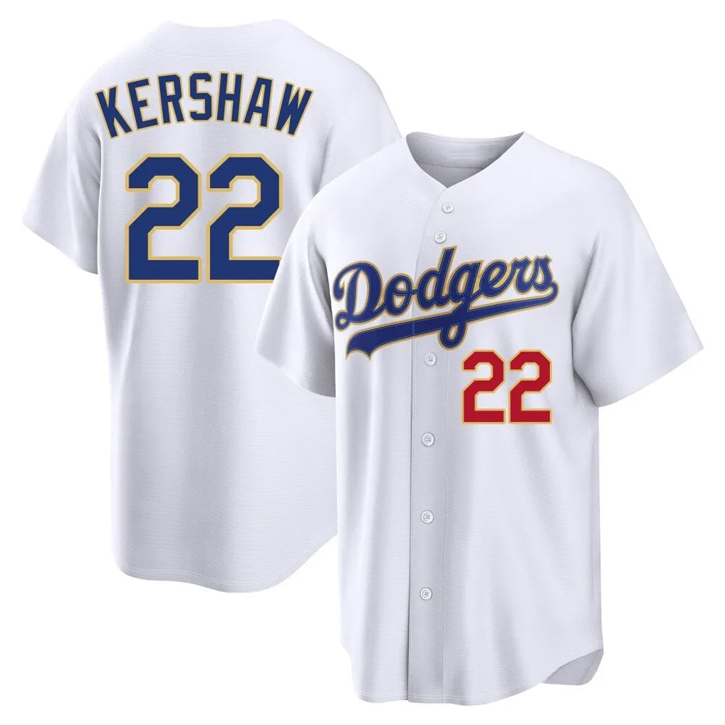 tocy LA.Dodgers #22 Clayton Kershaw Player Gold White 2026 Collection Stadium Limited Stitched Jerseys