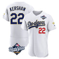 tocy LA.Dodgers #22 Clayton Kershaw Player Gold White World Series 2026 Collection Stadium Limited Elite Stitched Jerseys
