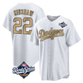tocy LA.Dodgers #22 Clayton Kershaw Player Gold World Series Collection Game Home Stitched Jerseys