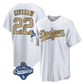 tocy LA.Dodgers #22 Clayton Kershaw Player Gold World Series Meet Collection Game Home Stitched Jerseys