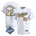 tocy LA.Dodgers #22 Clayton Kershaw Player Gold World Series Meet Collection Limited Home Stitched Jerseys