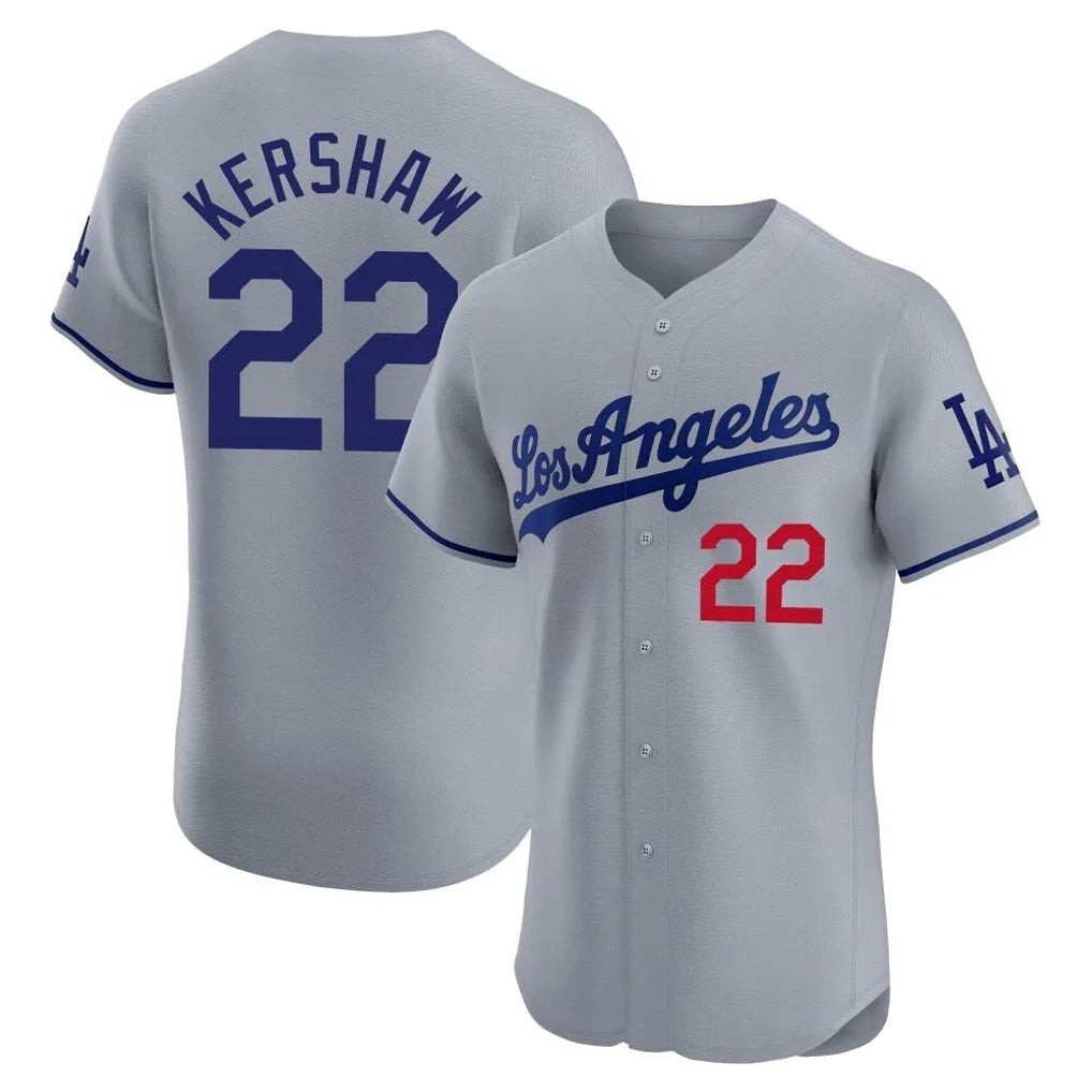 tocy LA.Dodgers #22 Clayton Kershaw Player Gray Limited Elite Home Stitched Jerseys