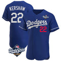 tocy LA.Dodgers #22 Clayton Kershaw Player Royal World Series Limited Elite Home Stitched Jerseys