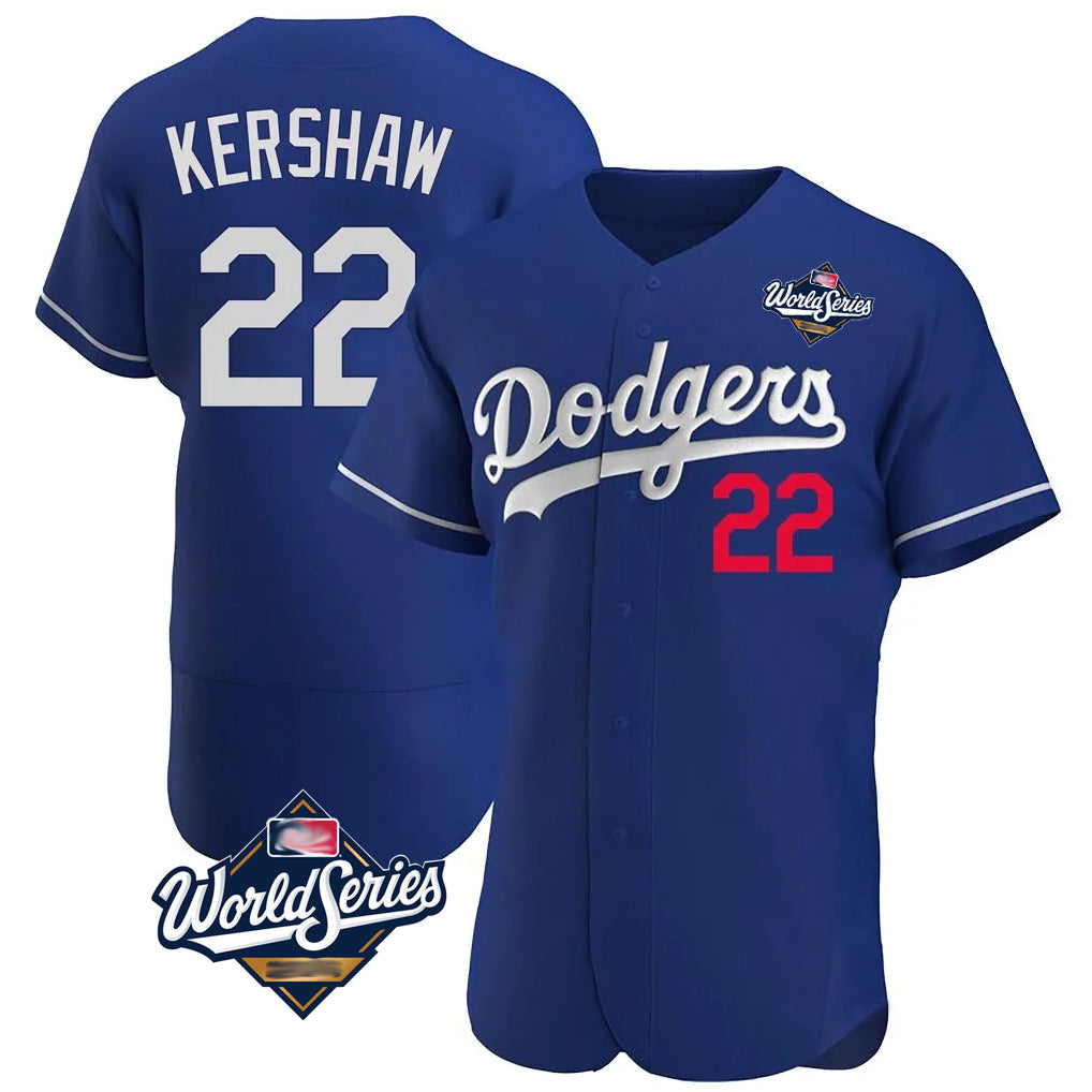 tocy LA.Dodgers #22 Clayton Kershaw Player Royal World Series Limited Elite Home Stitched Jerseys