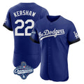 tocy LA.Dodgers #22 Clayton Kershaw Player Royal World Series Meet City Connect Elite Home Stitched Jerseys