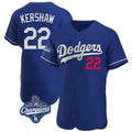 tocy LA.Dodgers #22 Clayton Kershaw Player Royal World Series Meet Limited Elite Home Stitched Jerseys