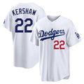 tocy LA.Dodgers #22 Clayton Kershaw Player White Home Game Stitched Jerseys