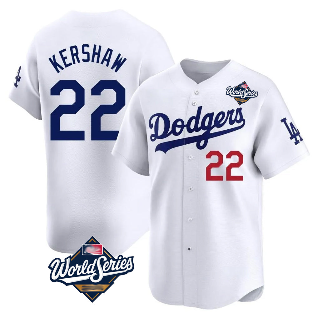 tocy LA.Dodgers #22 Clayton Kershaw Player White World Series Limited Home Stitched Jerseys