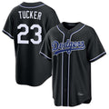tocy LA.Dodgers #23 Kyle Tucker Player Black Carbon Limited Home Stitched Jerseys