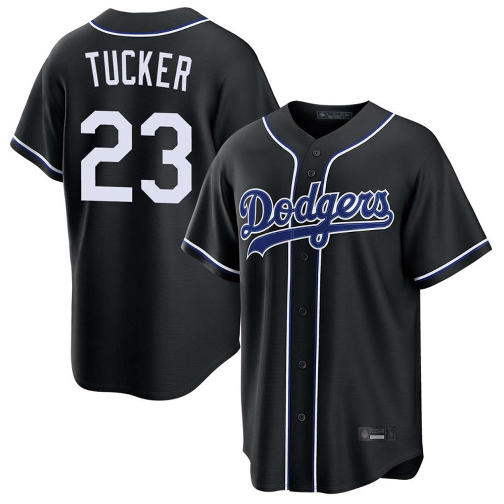 tocy LA.Dodgers #23 Kyle Tucker Player Black Carbon Limited Home Stitched Jerseys