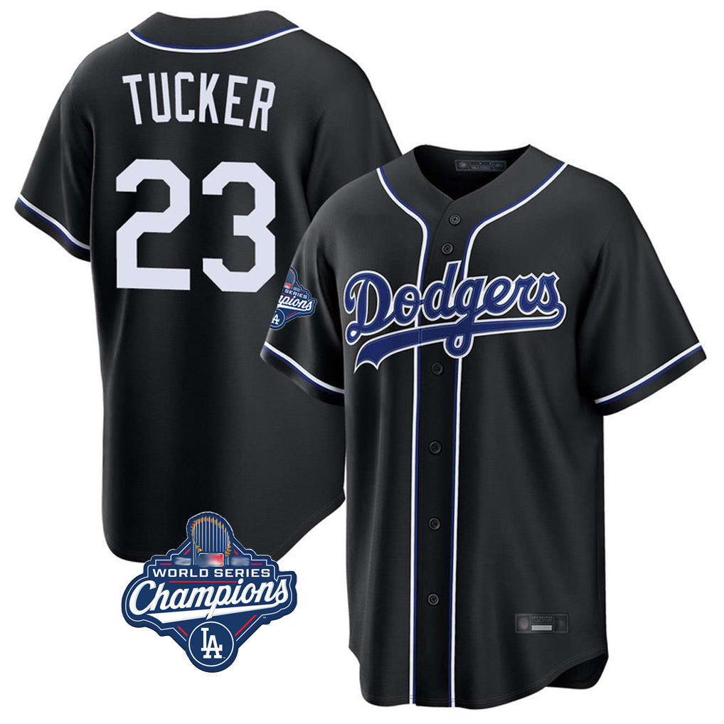 tocy LA.Dodgers #23 Kyle Tucker Player Black World Series Meet Carbon Limited Home Stitched Jerseys