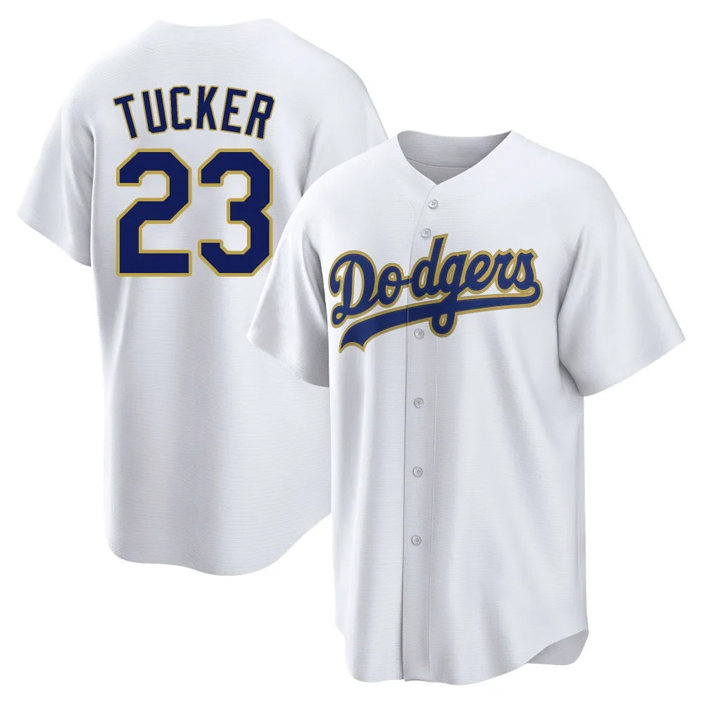 tocy LA.Dodgers #23 Kyle Tucker Player Gold White 2026 Collection Stadium Game Stitched Jerseys