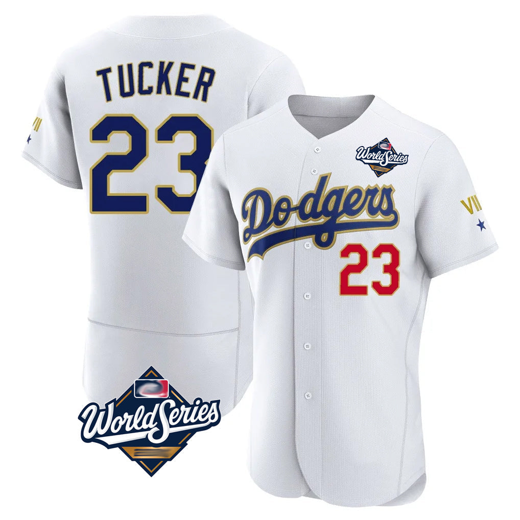 tocy LA.Dodgers #23 Kyle Tucker Player Gold White World Series 2026 Collection Stadium Limited Elite Stitched Jerseys