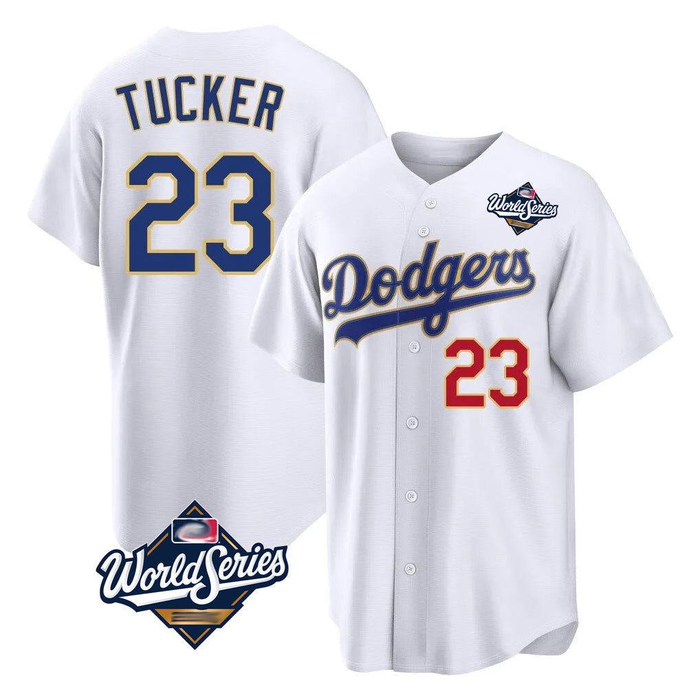 tocy LA.Dodgers #23 Kyle Tucker Player Gold White World Series 2026 Collection Stadium Limited Stitched Jerseys