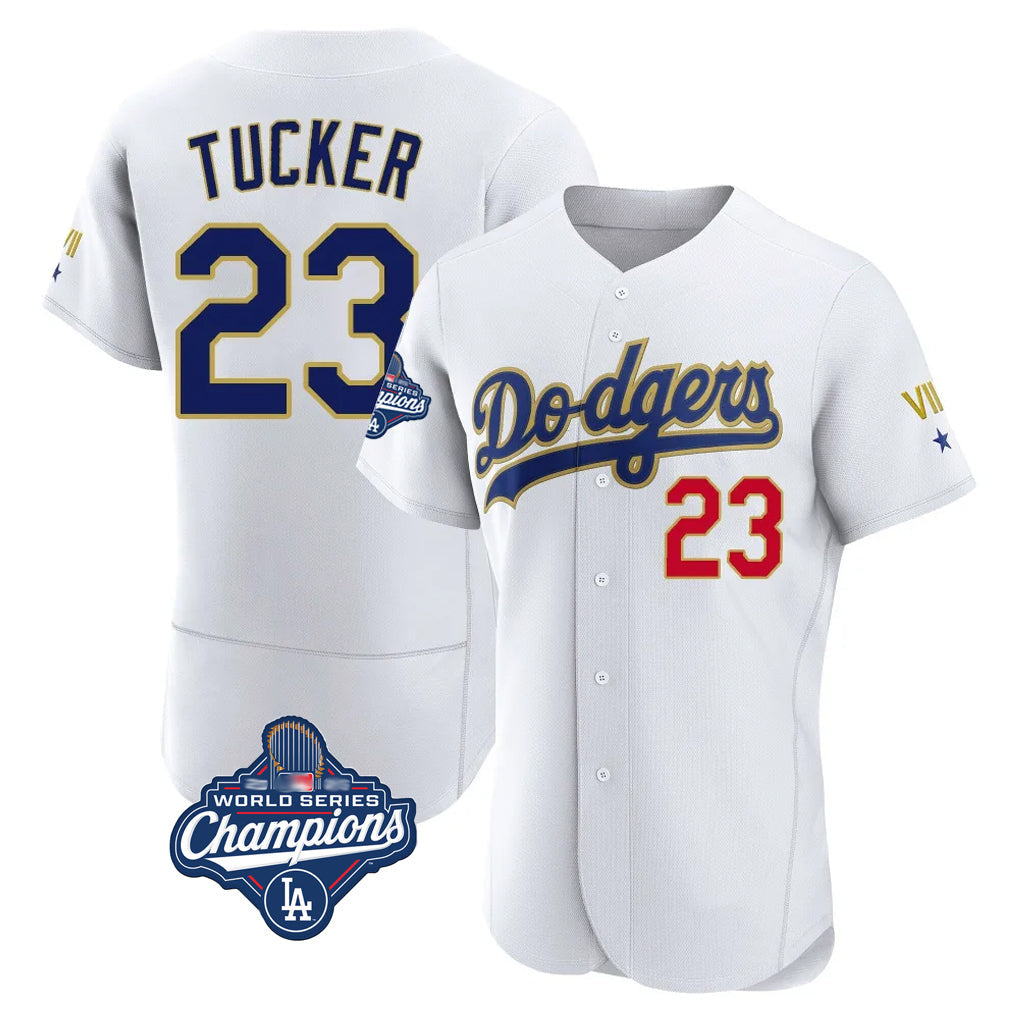 tocy LA.Dodgers #23 Kyle Tucker Player Gold White World Series Meet 2026 Collection Stadium Limited Elite Stitched Jerseys