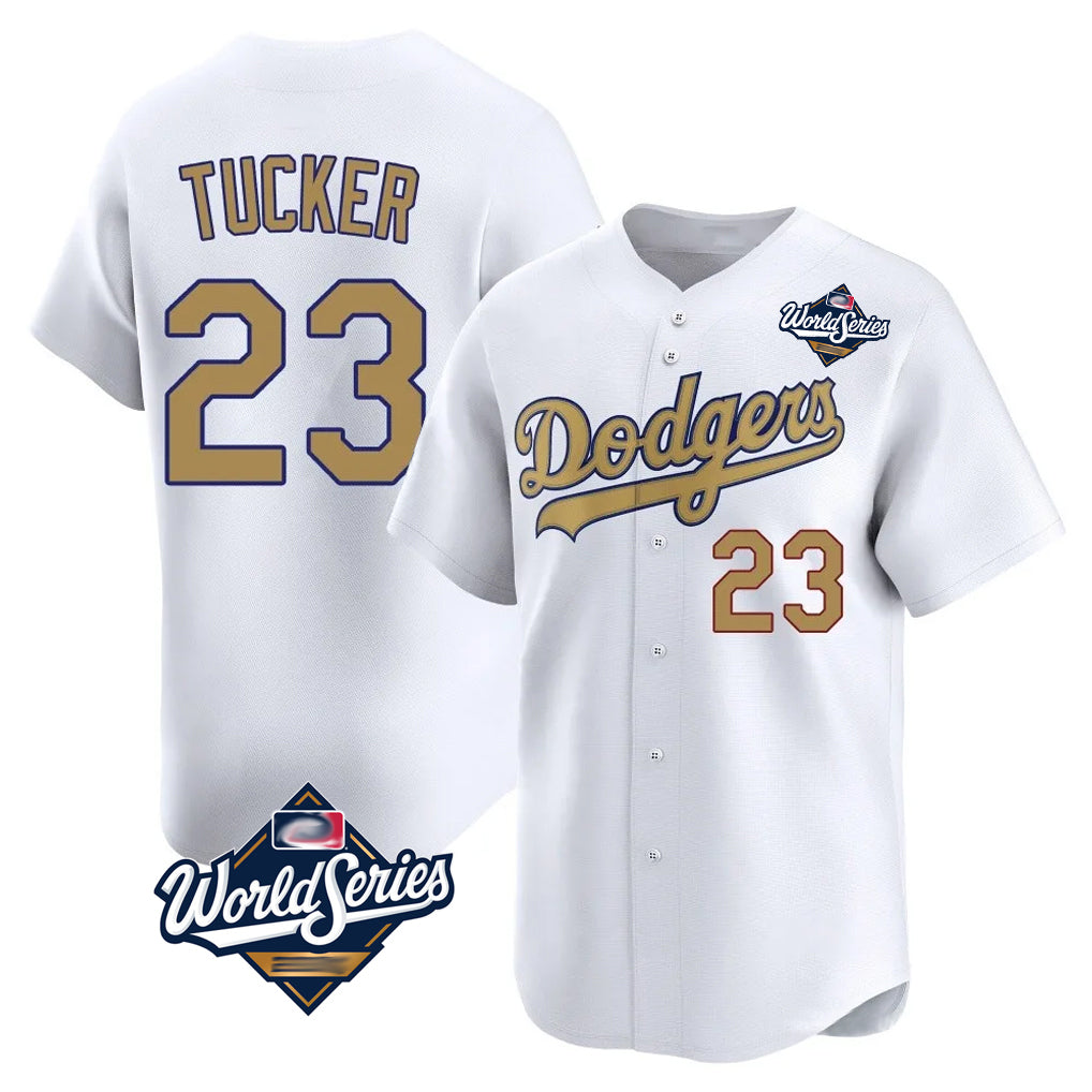 tocy LA.Dodgers #23 Kyle Tucker Player Gold World Series Collection Limited Home Stitched Jerseys