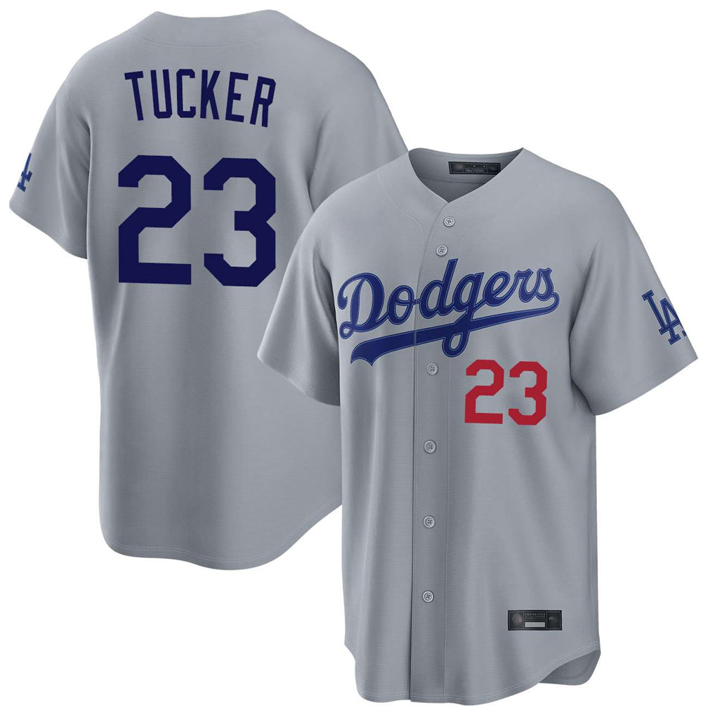 tocy LA.Dodgers #23 Kyle Tucker Player Gray Game Home Stitched Jerseys