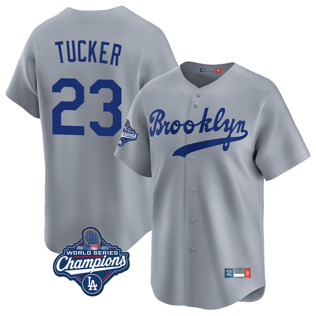 tocy LA.Dodgers #23 Kyle Tucker Player Gray World Series Meet Game Limited Home Stitched Jerseys