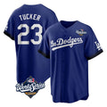 tocy LA.Dodgers #23 Kyle Tucker Player Royal World Series City Connect Home Game Stitched Jerseys