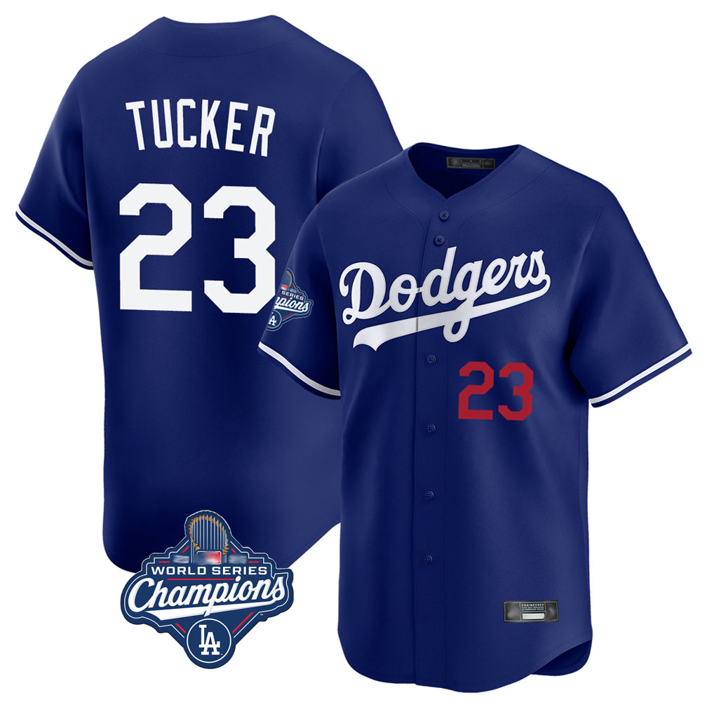 tocy LA.Dodgers #23 Kyle Tucker Player Royal World Series Meet Limited Home Stitched Jerseys
