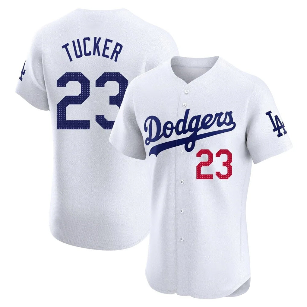tocy LA.Dodgers #23 Kyle Tucker Player White Limited Elite Home Stitched Jerseys