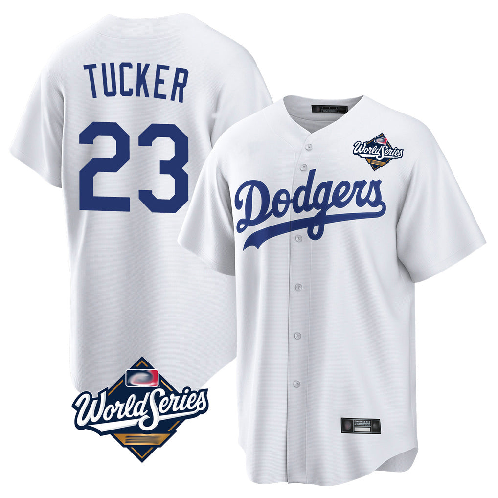tocy LA.Dodgers #23 Kyle Tucker Player White World Series Game Home Stitched Jerseys