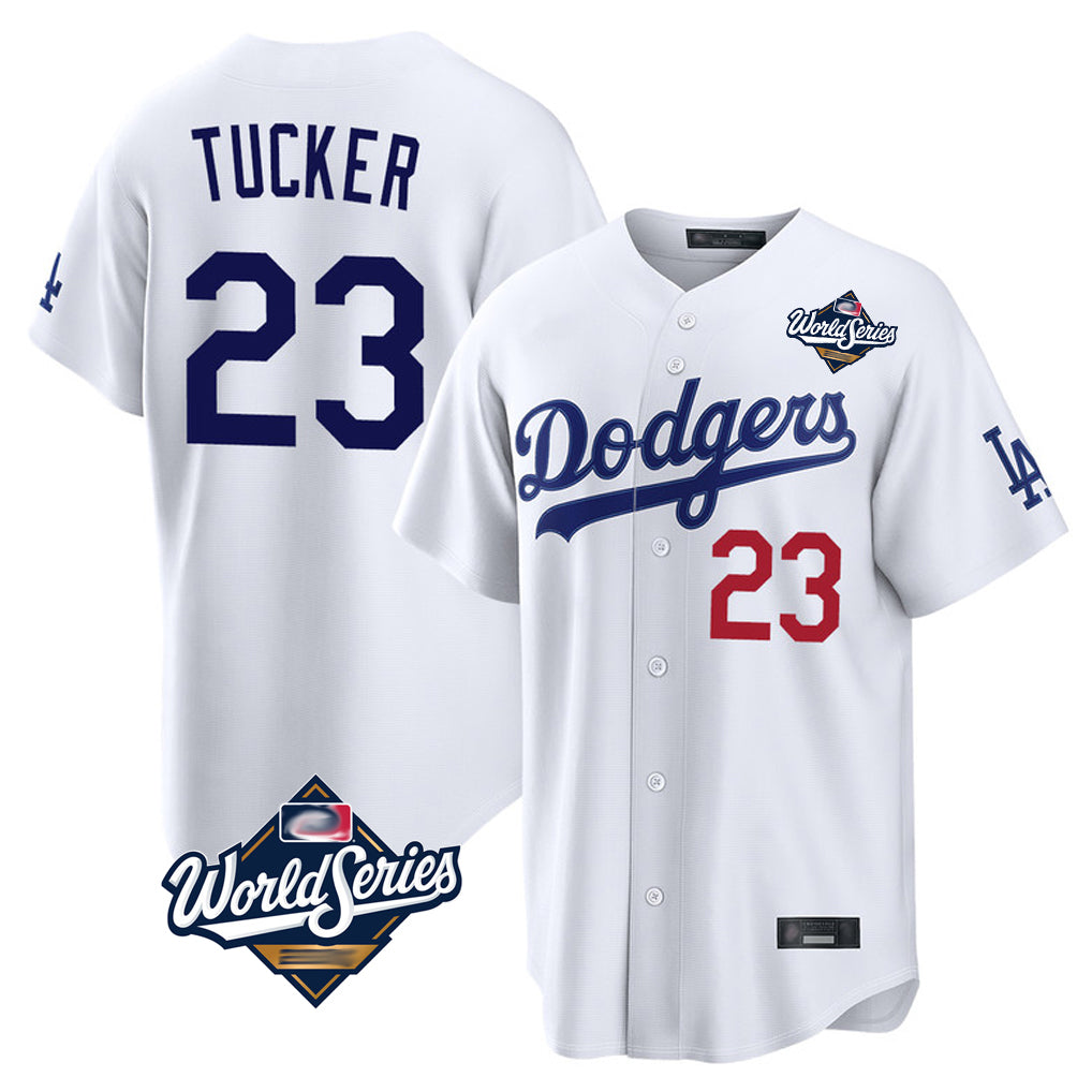 tocy LA.Dodgers #23 Kyle Tucker Player White World Series Home Game Stitched Jerseys