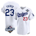 tocy LA.Dodgers #23 Kyle Tucker Player White World Series Limited Home Stitched Jerseys