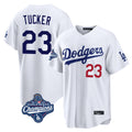 tocy LA.Dodgers #23 Kyle Tucker Player White World Series Meet Home Game Stitched Jerseys