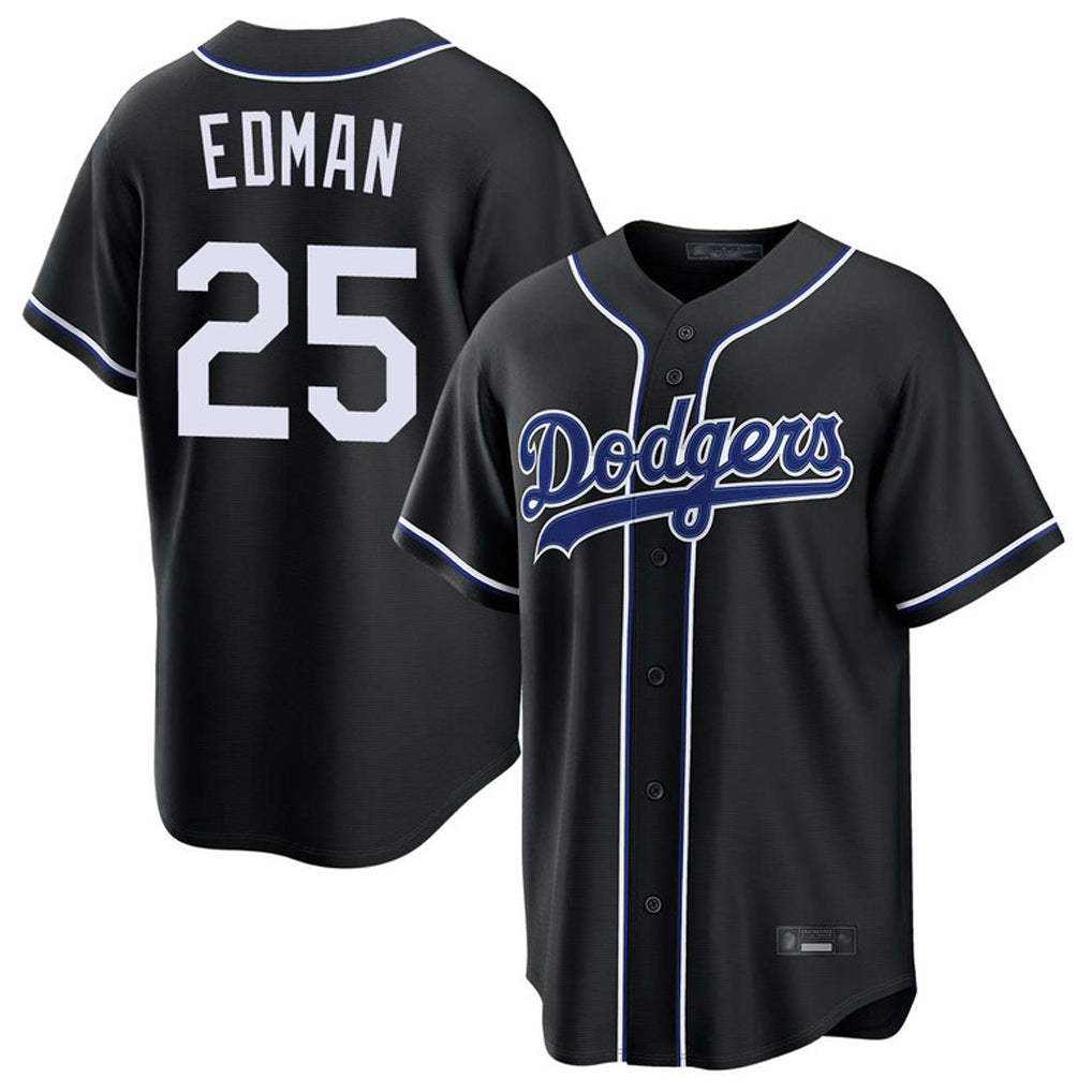 tocy LA.Dodgers #25 Tommy Edman Player Black Carbon Limited Home Stitched Jerseys