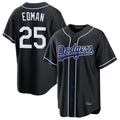 tocy LA.Dodgers #25 Tommy Edman Player Black Carbon Limited Home Stitched Jerseys