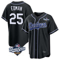 tocy LA.Dodgers #25 Tommy Edman Player Black World Series Carbon Limited Home Stitched Jerseys