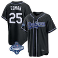 tocy LA.Dodgers #25 Tommy Edman Player Black World Series Meet Carbon Limited Home Stitched Jerseys