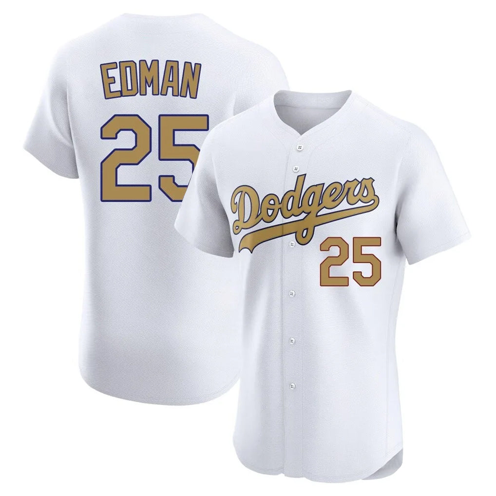 tocy LA.Dodgers #25 Tommy Edman Player Gold Limited Elite Home Stitched Jerseys
