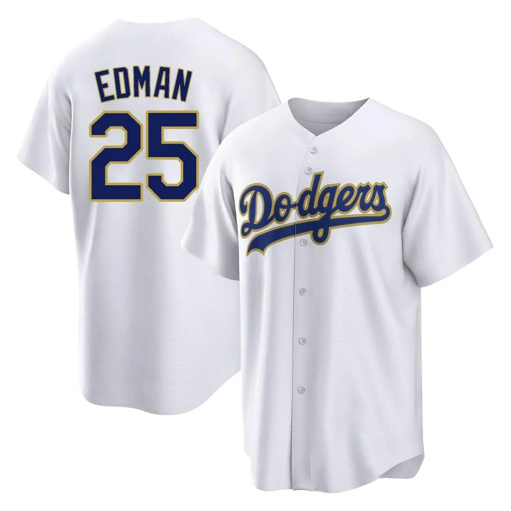 tocy LA.Dodgers #25 Tommy Edman Player Gold White 2026 Collection Stadium Game Stitched Jerseys