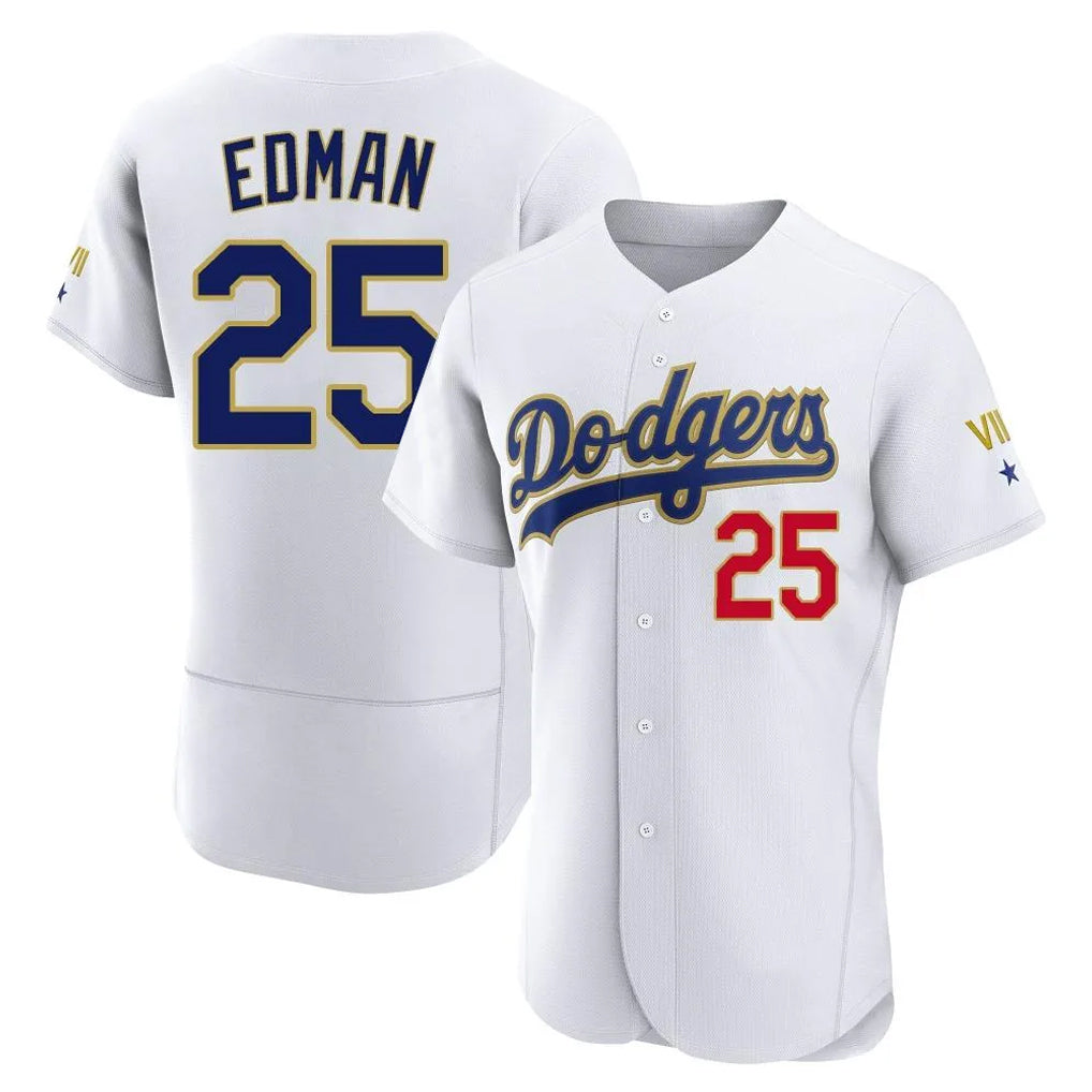 tocy LA.Dodgers #25 Tommy Edman Player Gold White 2026 Collection Stadium Limited Elite Stitched Jerseys