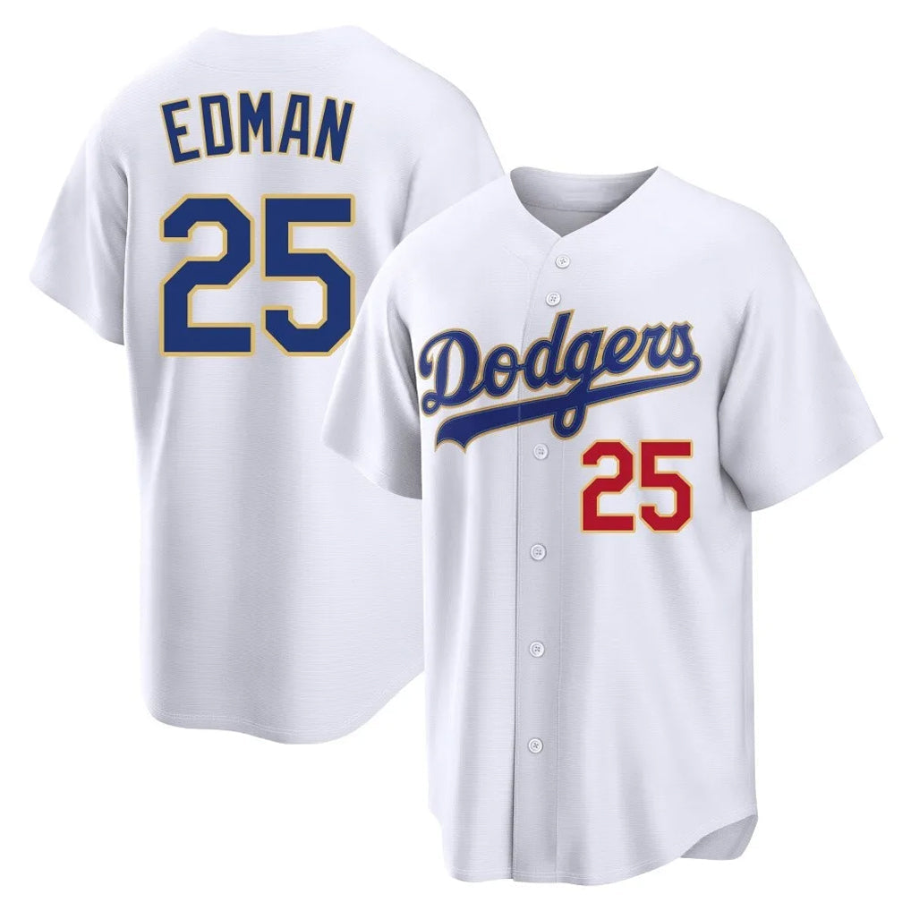 tocy LA.Dodgers #25 Tommy Edman Player Gold White 2026 Collection Stadium Limited Stitched Jerseys