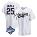 tocy LA.Dodgers #25 Tommy Edman Player Gold White World Series Meet 2026 Collection Stadium Game Stitched Jerseys