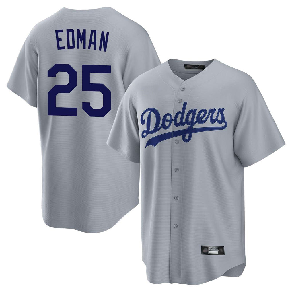 tocy LA.Dodgers #25 Tommy Edman Player Gray Game Stitched Jerseys