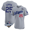 tocy LA.Dodgers #25 Tommy Edman Player Gray World Series Limited Elite Home Stitched Jerseys