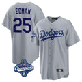 tocy LA.Dodgers #25 Tommy Edman Player Gray World Series Meet Game Stitched Jerseys