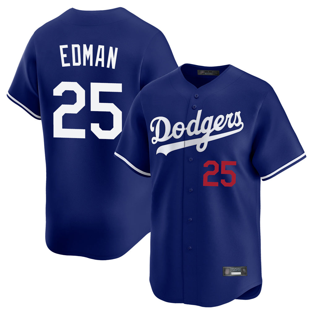 tocy LA.Dodgers #25 Tommy Edman Player Royal Limited Home Stitched Jerseys